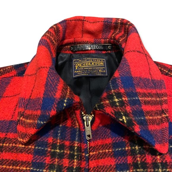 COPY - Vintage Pendleton Bomber Jacket Lined Mens Size XL Red Plaid - Picture 4 of 8